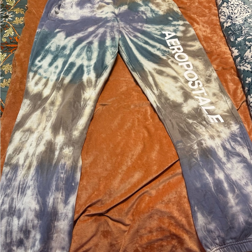 Aeropostale women’s jogger set tie dye - Blue, Green, and Brown - Picture 4 of 7